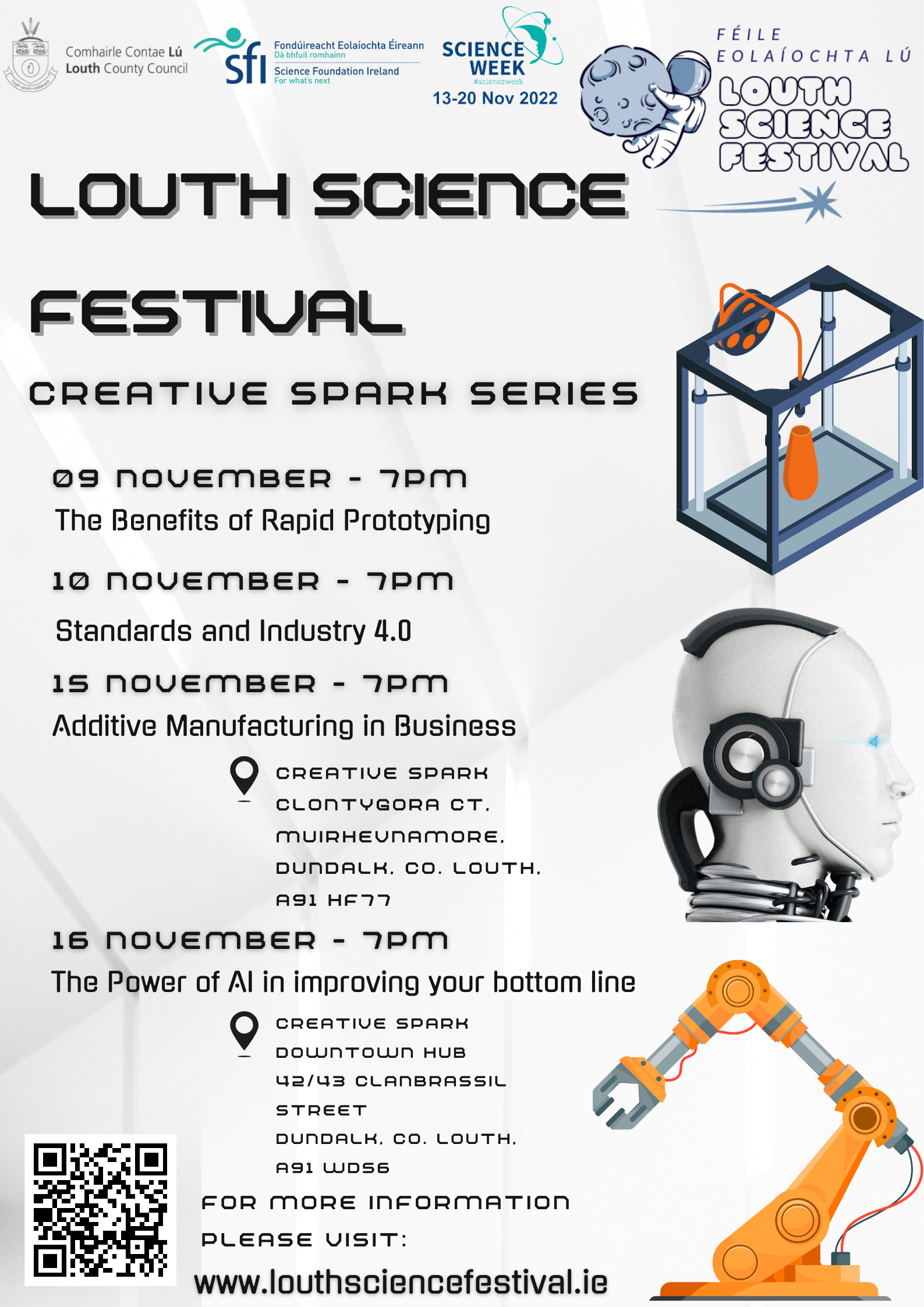 Creative Spark Series event poster – Louth Science Festival
